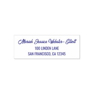 Name Address Elegant Script Calligraphy Modern Self-inking Stamp