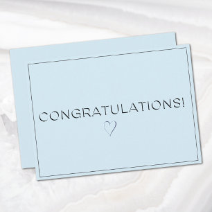 Name, Address Pale Blue Congratulations Flat Card