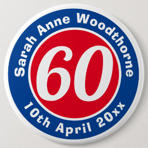 Name, Age, & Date on a Birthday Button Badge