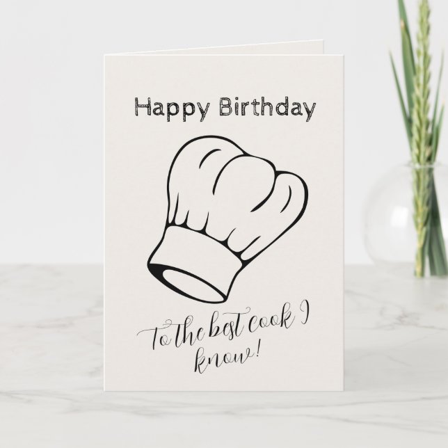 Name Age Text Cooking Lover Cook Chef Birthday Card (Front)