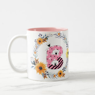 Name Alphabet  "B" Two-Tone Coffee Mug