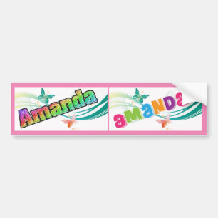 Name Amanda School Bus sign/sticker Bumper Sticker