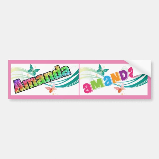 Name Amanda School Bus sign/sticker Bumper Sticker (Front)