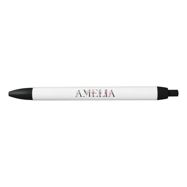 Name Amelia Black Ink Pen (Front)