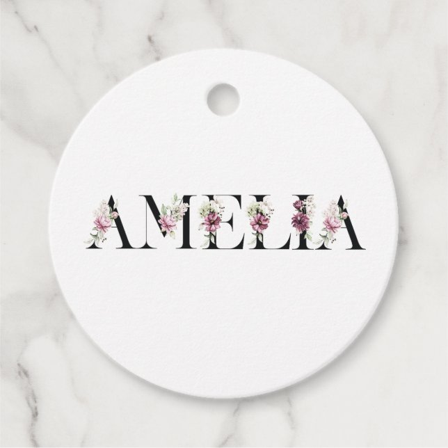 Name Amelia Favour Tags (Front)