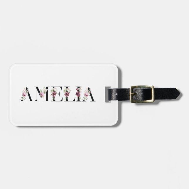 Name Amelia Luggage Tag (Front Horizontal)