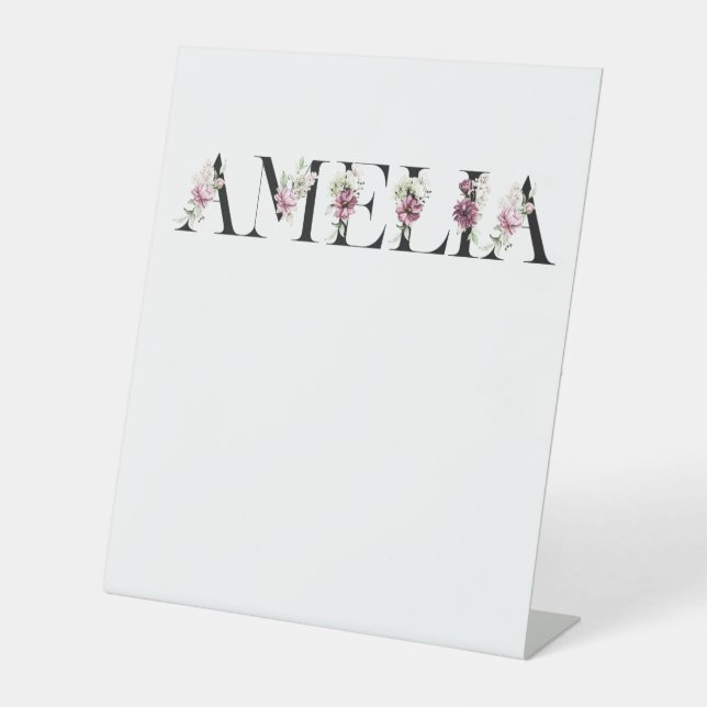 Name Amelia Pedestal Sign (Front)