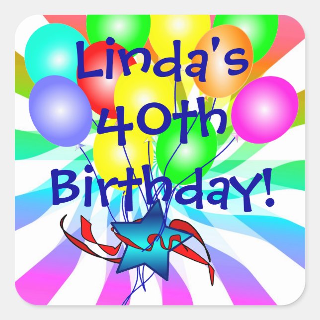 Name And Age Birthday Stickers (Front)