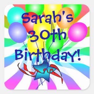 Name And Age Birthday Stickers