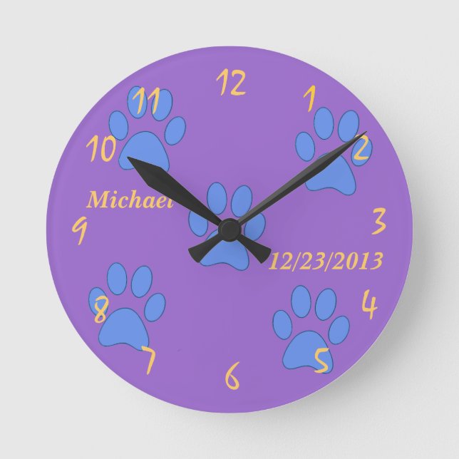 NAME AND D.O.B NEW BABY CUSTOM ROUND CLOCK (Front)