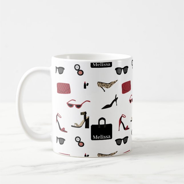 Name and Fashion Accessories Girl Boss Coffee Mug (Left)