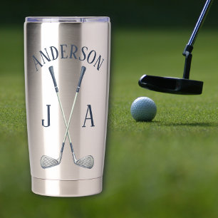 Name And Initials Monogrammed Insulated Tumbler