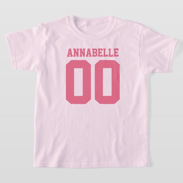 Name and Jersey Number Front Back T-Shirt (Laydown)