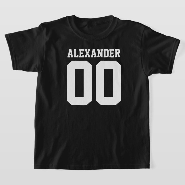 Name and Jersey Number Front Back T-Shirt (Laydown)