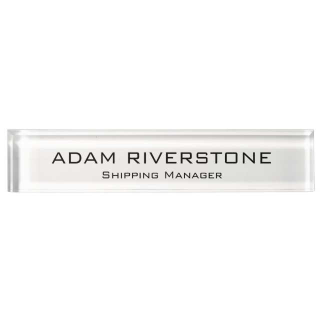 Name and Job Title Clear  Nameplate (Front)