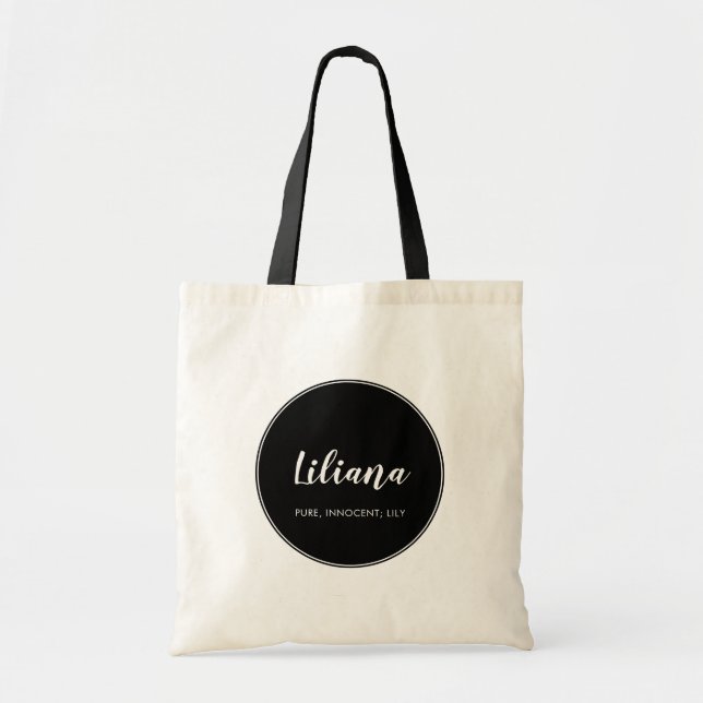 Name and Meaning Custom Personalised Tote Bag (Front)