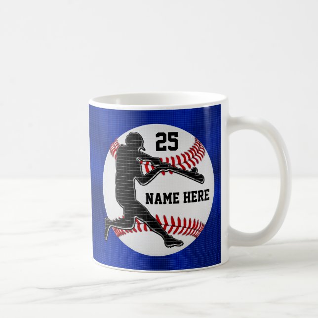 Name and Number Baseball Gifts for Players Coffee Mug (Right)