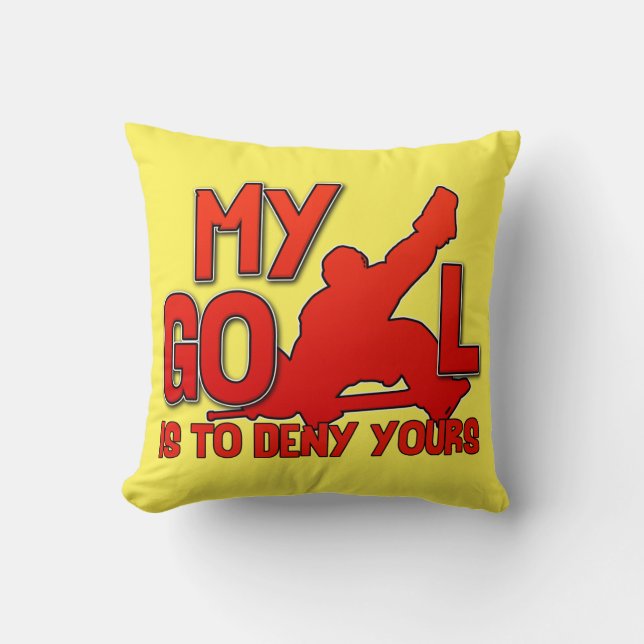 Name And Number Hockey Goalie Quote Cushion (Front)