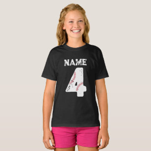 Name and Numbered 4 Baseball, Baseball Team T-Shirt