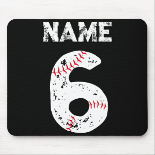 Name And Numbered 6 Baseball Baseball Team T Shirt Mouse Pad
