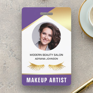 Name and Photo Beauty Salon Makeup Artist ID Card ID Badge