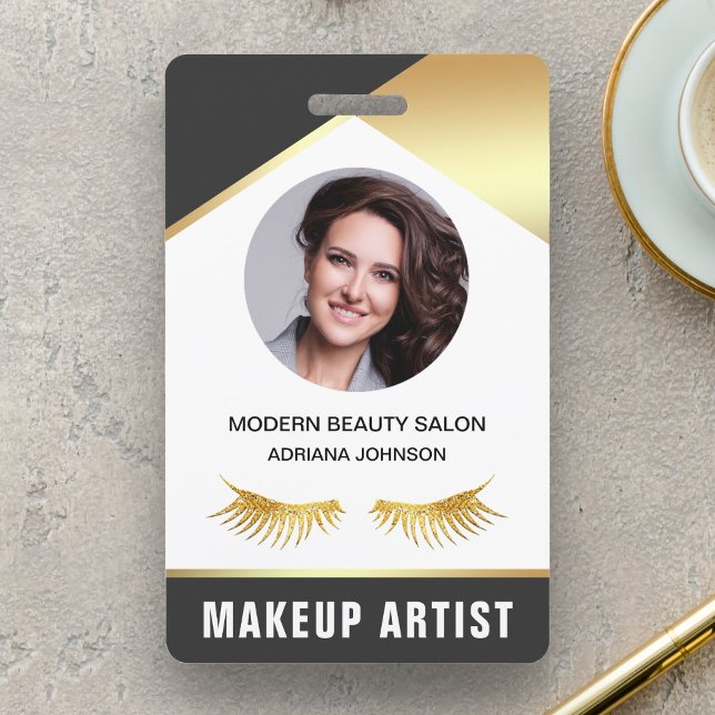 Name and Photo Beauty Salon Makeup Artist ID Card ID Badge (Creator Uploaded)