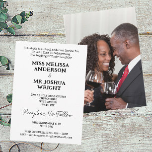 Name And Photo Mr & Mrs Elegant Script Wedding Invitation