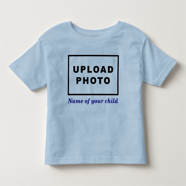 Name and Photo of Your Child on Light Blue Toddler T-Shirt (Front)
