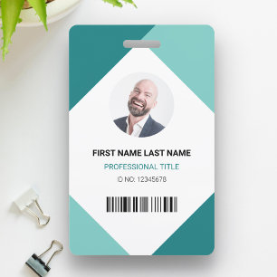 Name and Photo Professional Employee ID Card Badge