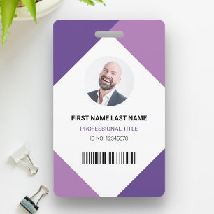 Name and Photo Professional Employee ID Card ID Badge