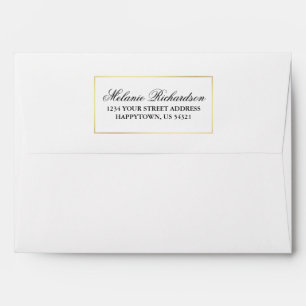 Name and Return Address Gold Frame Envelope