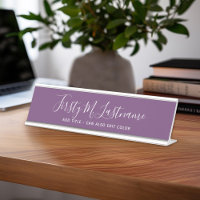 Name and Title Calligraphy - CAN EDIT purple COLOR