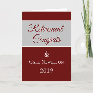 Name and year Retirement card
