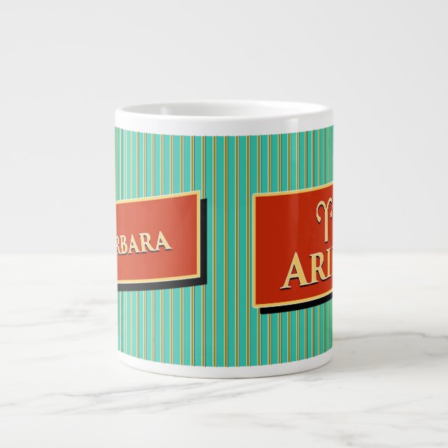Name and Zodiac sign Barbara Aries Large Coffee Mug (Front)