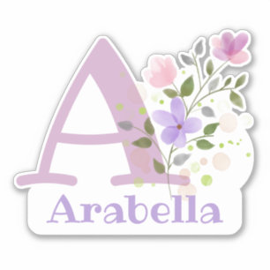 Name Arabella and Initial with Floral Design