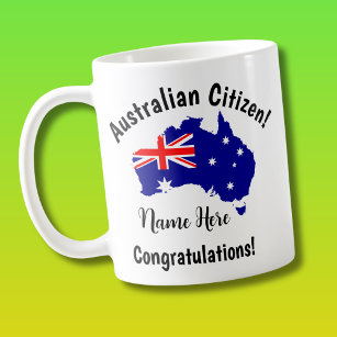 NAME Australian Citizenship Congratulations Flag Coffee Mug