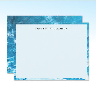 Name Azure Blue Abstract Painting Frame Card