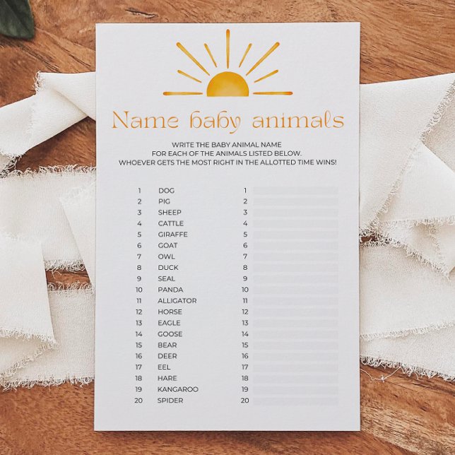 Name Baby Animals Baby Shower Game (Creator Uploaded)