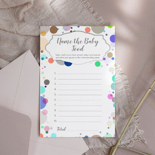 Name Baby Food Game, Colourful Fun Baby Shower Gam