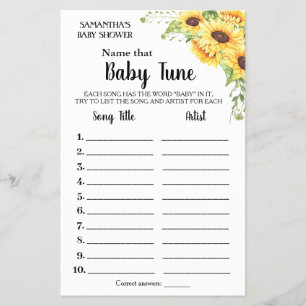 Name  Baby tune english spanish shower game card