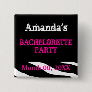 Name Bachelorette Party 15 Cm Square Badge