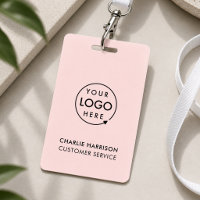 Name Badge Card | Custom Blush Pink ID Badges