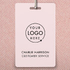 Name Badge Card | Custom Blush Pink ID Badges