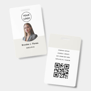 Name Badge Card Custom QR Code Employee ID Badge