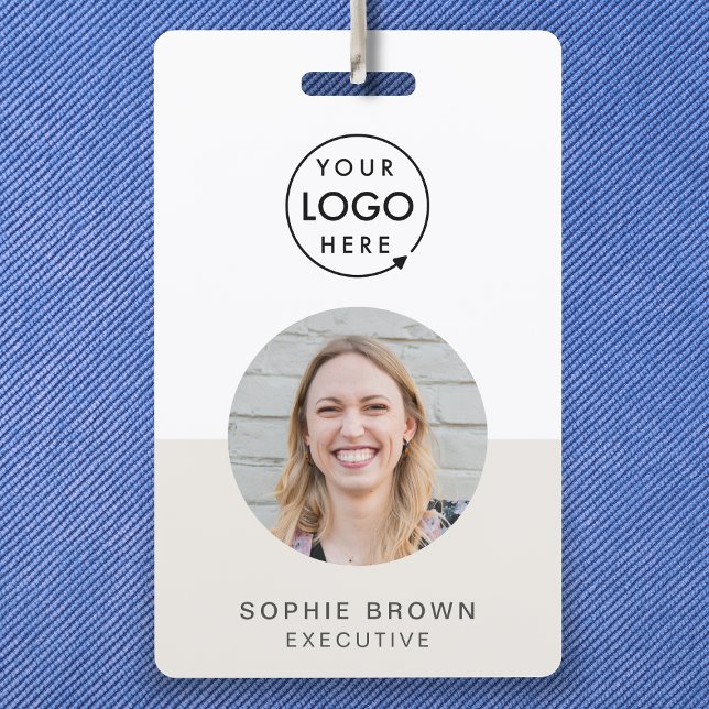 Name Badge Card | Custom QR Code Employee ID Badge (Create a custom photo ID badge with logo, title, and QR code for a polished team look)