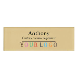 Name Badge Magnet Custom Logo Employee Staff Large