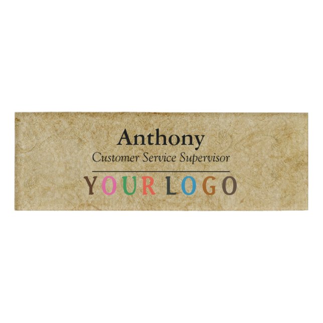Name Badge Magnet Custom Logo Employee Staff Large (Front)