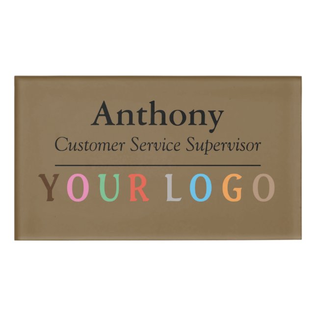 Name Badge Magnet Custom Logo Employee Staff Large (Front)