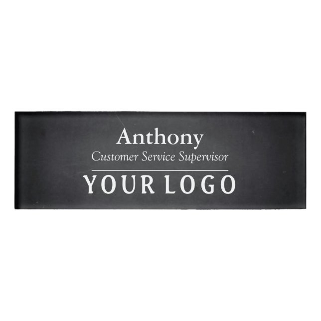 Name Badge Magnet Custom Logo Employee Staff Large (Front)
