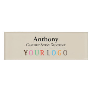 Name Badge Magnet Custom Logo Employee Staff Large
